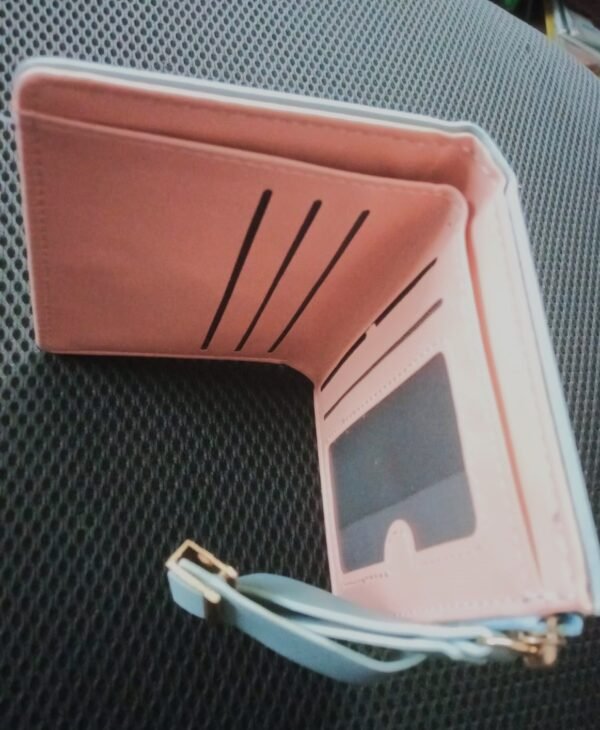 Coin Purse, Zipper Leather Card Holder, Simple With Handle Large Capacity Female Bag. - Image 2