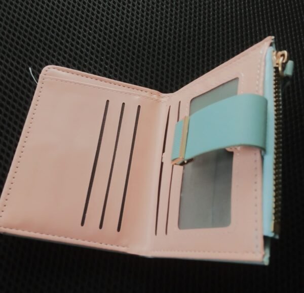Coin Purse, Zipper Leather Card Holder, Simple With Handle Large Capacity Female Bag. - Image 5