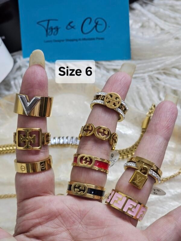 Titanium steel plated gold plated imported from Thailand rings 3 year color granted - Image 4