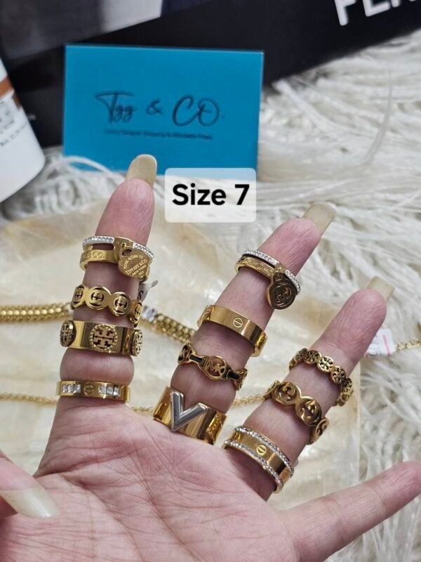Titanium steel plated gold plated imported from Thailand rings 3 year color granted - Image 5
