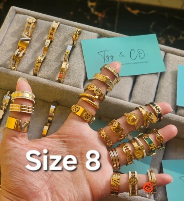 Titanium steel plated gold plated imported from Thailand rings 3 year color granted - Image 6
