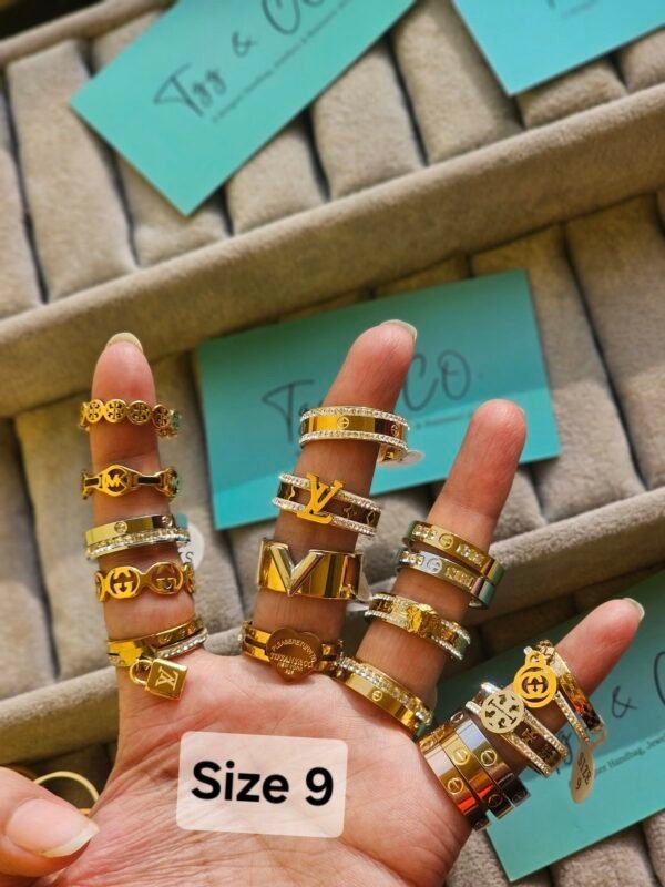 Titanium steel plated gold plated imported from Thailand rings 3 year color granted - Image 7