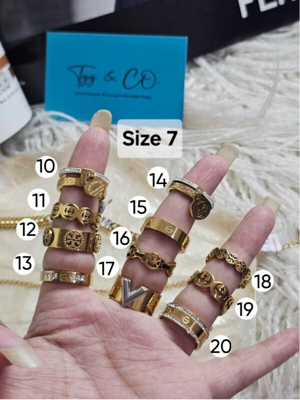 Titanium steel plated gold plated imported from Thailand rings 3 year color granted - Image 8