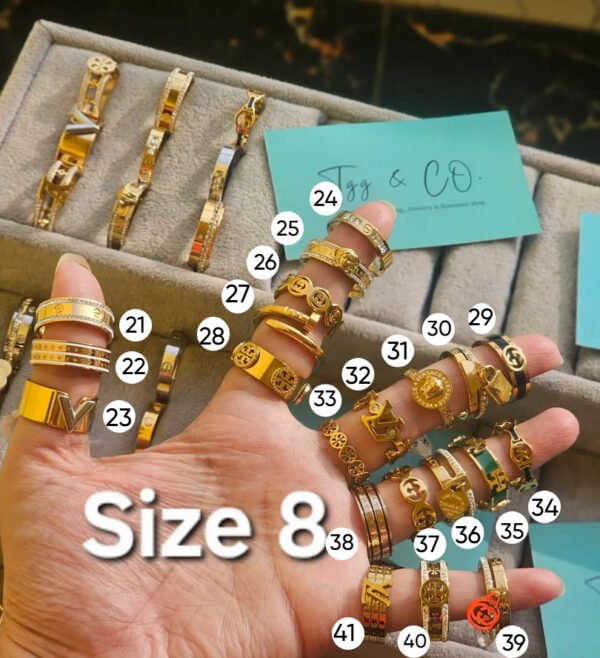 Titanium steel plated gold plated imported from Thailand rings 3 year color granted - Image 9