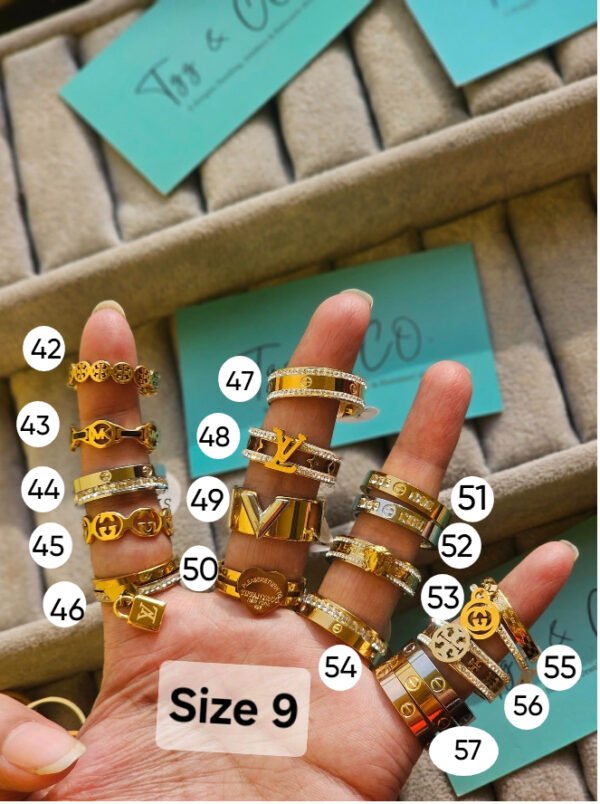 Titanium steel plated gold plated imported from Thailand rings 3 year color granted - Image 11