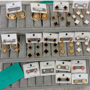 Earrings 2-3 year colour grnted gold plated titanium stainless steel jewellery.