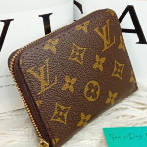 Monogram Zippy zip Coin Purse wallet cardholder brown with zipper small original leather imported from Vietnam